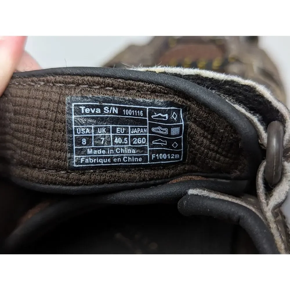 Teva Men's Forebay Fisherman Sandal Shoe Brown Hiking Adjustable 1001116 Size 8